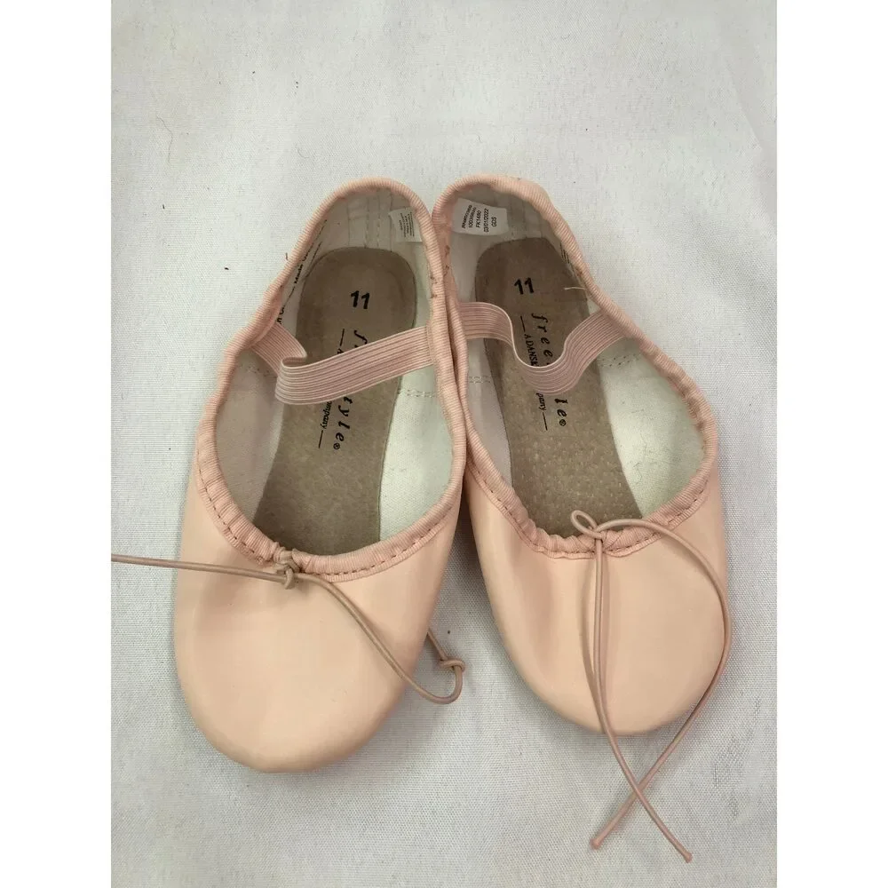 Pre-Owned Dance Ballet Shoes Freestyle Child 11M Leather Full Sole